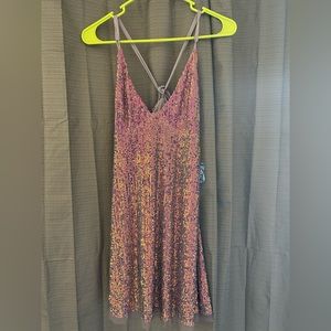 Free People NWT Gold Rush mini dress Lilac size Small - RARE color!! Homecoming